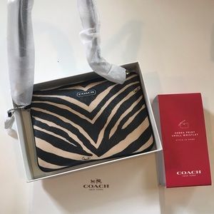 NWT Coach Zebra Wristlet